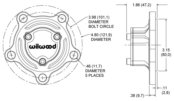 Starlite 55 Drive Flange, 5 x 3.98